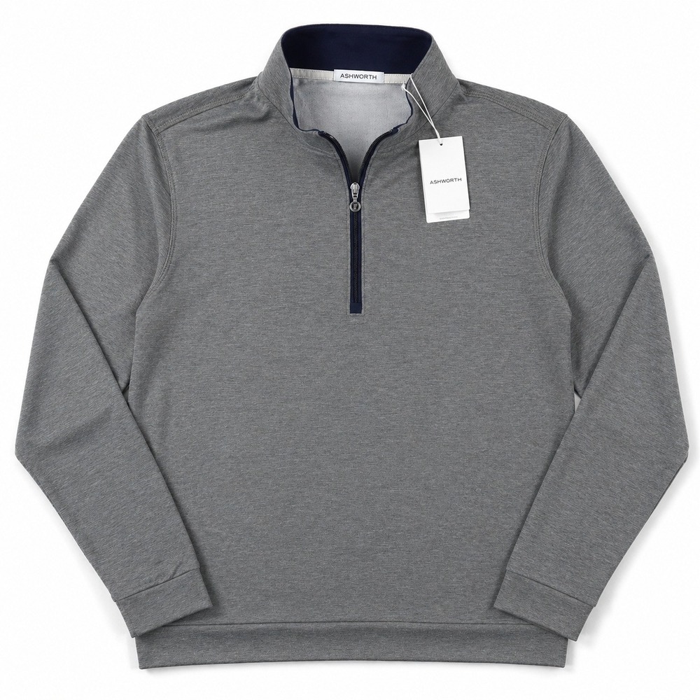 Ashworth 1/4 Zip Sweater Men's Large Lightweight Golf Pullover Heather Grey